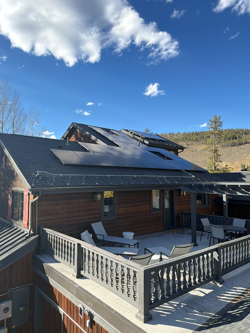 Force 5 Roofing heat cable installation along the eaves of a Summit County mountain home